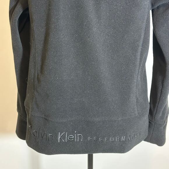 Calvin Klein Performance Black Fleece Jacket Zip Womens Size Medium M Quick Dry - Picture 7 of 12